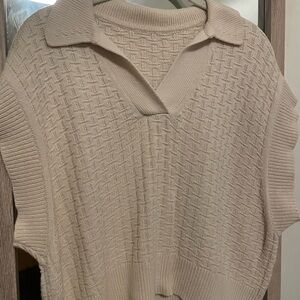 Oak + Fort Beige Knit Collared Sweater
